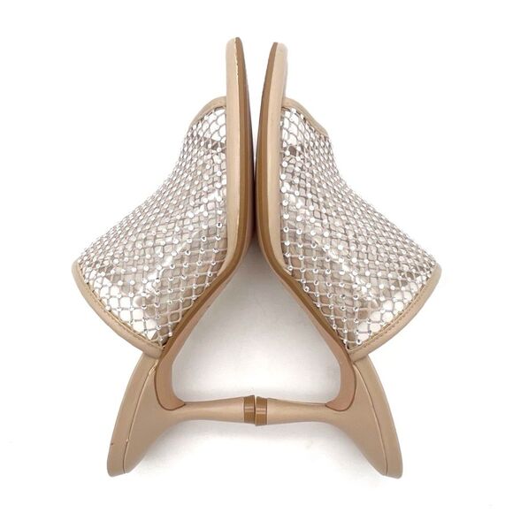 Ted Baker Celya Crystal Mesh Heeled Mules Sandals Nude Tan Size EU 39 US 8.5 - Picture 8 of 16